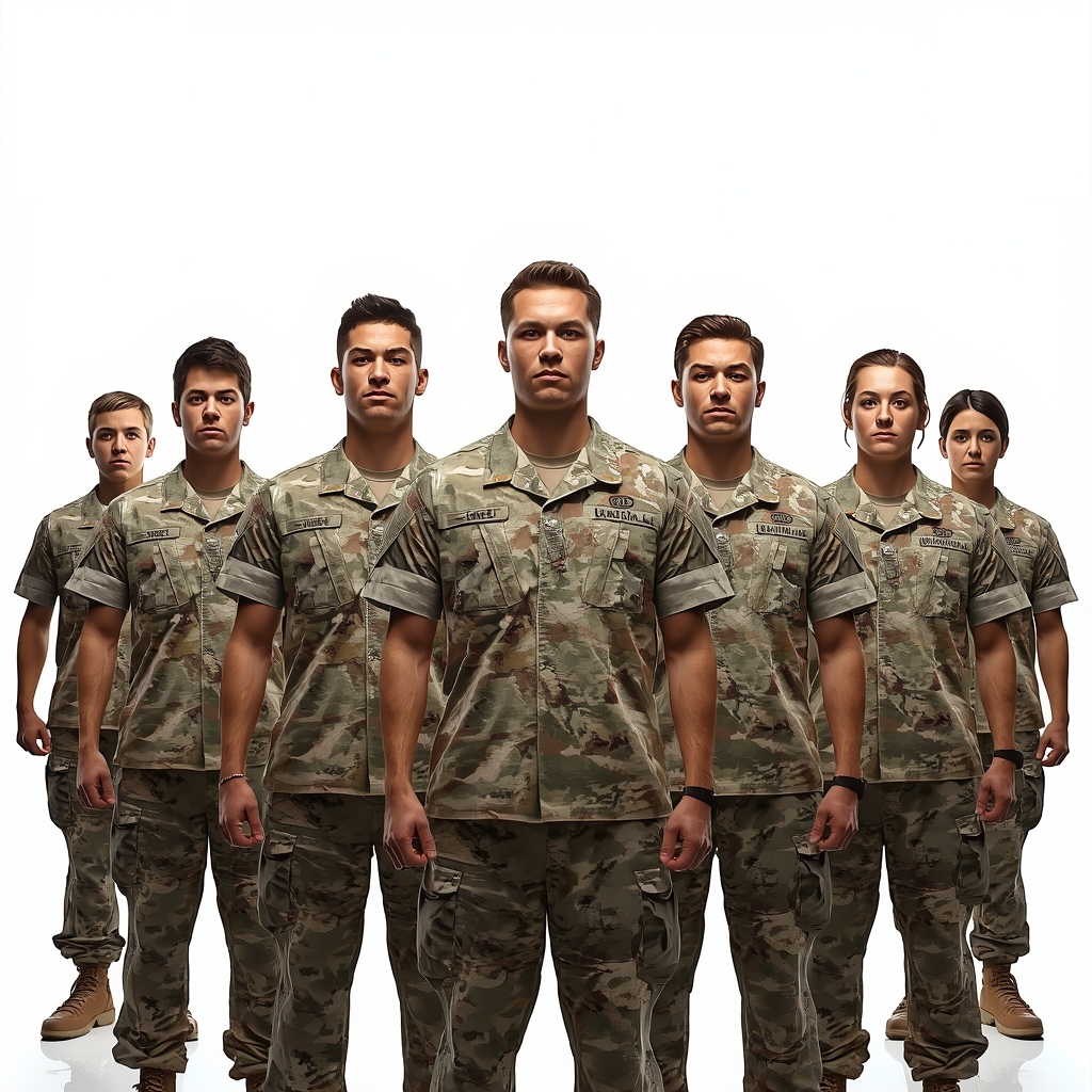 A group of U.S. military servicemembers in uniform standing together, representing the broader military and veteran community targeted by scammers.